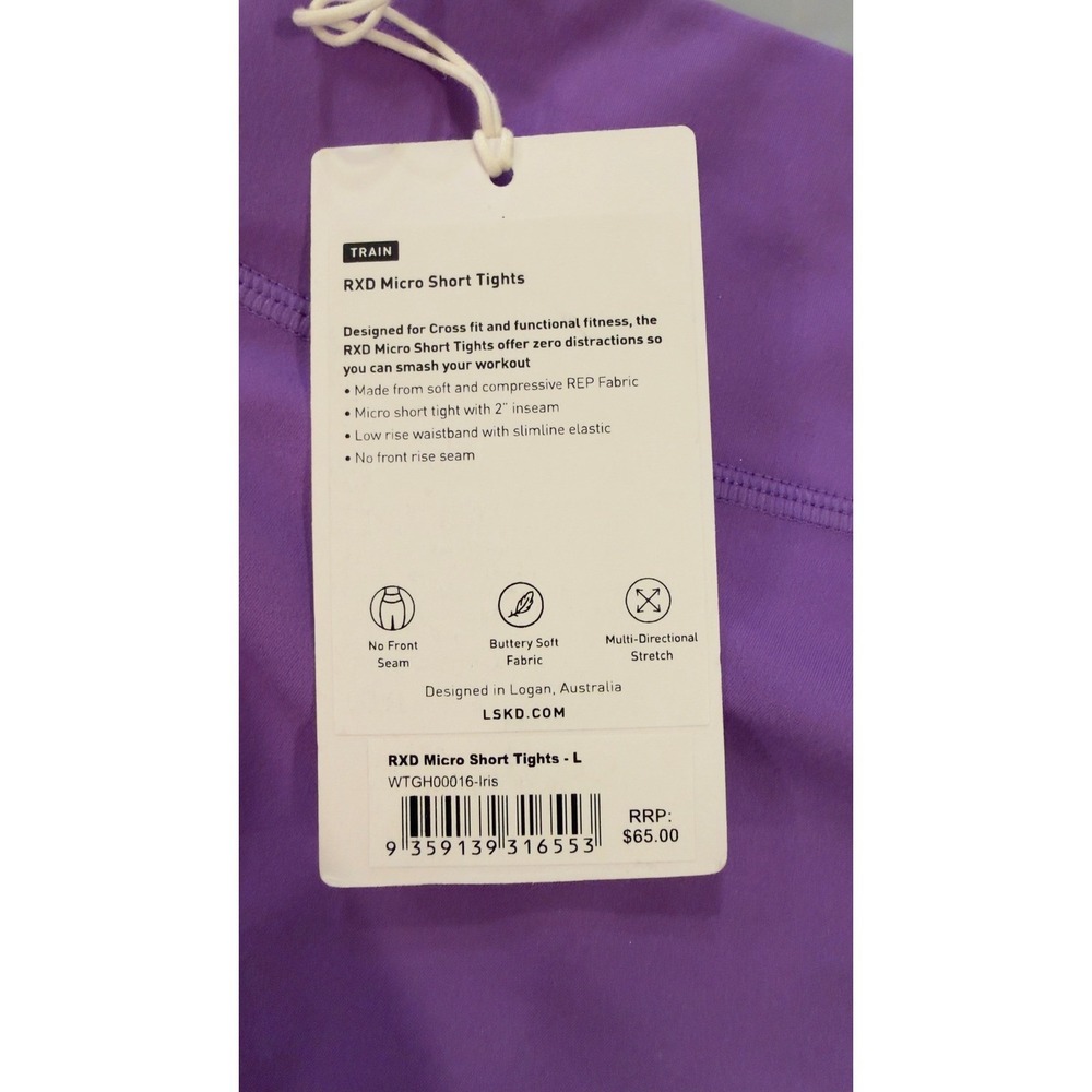 LSKD RXD Micro Short Tights Iris Purple Athletic Workout Shorts-Iris NEW NWT - Picture 10 of 16